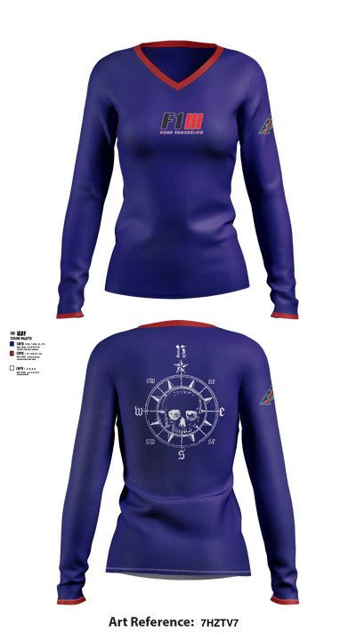 F1 Home Remodeling 33295350 Women's Long Sleeve V-neck Shirt - 1