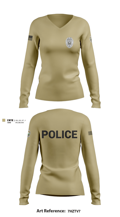 TAYLORSVILLE POLICE DEPARTMENT LT 27466887 Women's Long Sleeve V-neck Shirt - 3