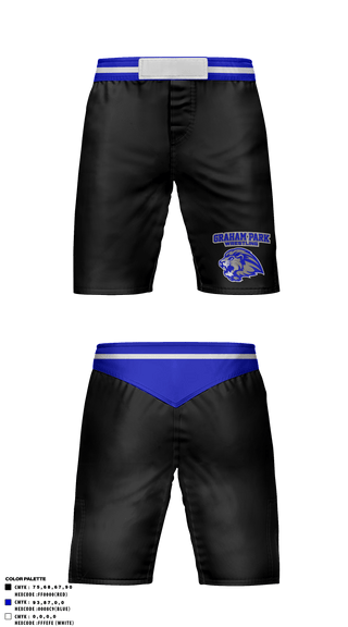 Fight Shorts, Graham Park Middle School Wrestling, Wrestling, Teamtime, Team time, sublimation, custom sports apparel, team uniforms, spirit wear, spiritwear, sports uniforms, custom shirts, team store, custom team store, fundraiser sports, apparel fundraiser