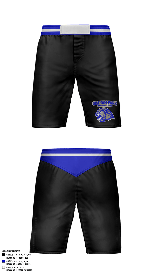 Fight Shorts, Graham Park Middle School Wrestling, Wrestling, Teamtime, Team time, sublimation, custom sports apparel, team uniforms, spirit wear, spiritwear, sports uniforms, custom shirts, team store, custom team store, fundraiser sports, apparel fundraiser