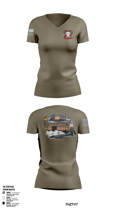 USS Montana 25481522 Women's Short Sleeve V-neck Shirt - 50