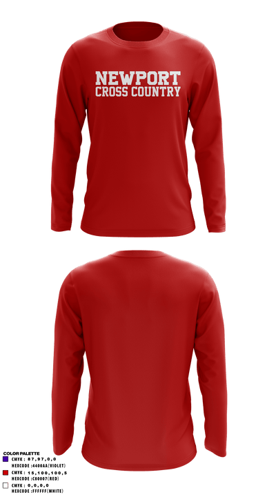 Newport High School Cross Country 52186865 Long Sleeve Performance Shirt - 3