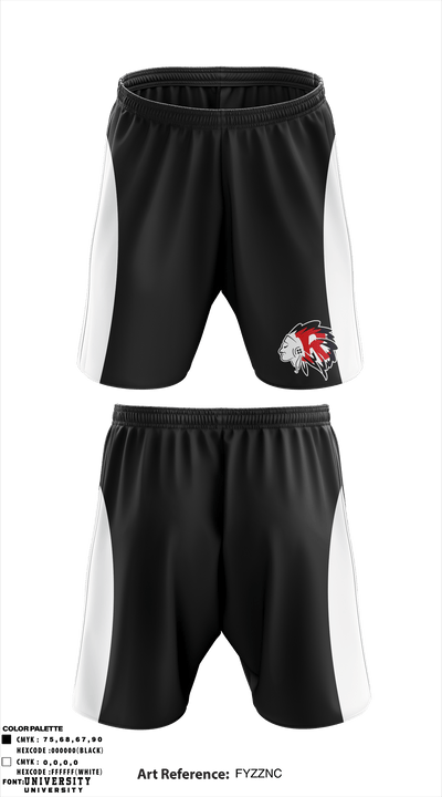 Ripon Chiefs Youth Football and Cheer 75373923 Athletic Shorts With Pockets - 1