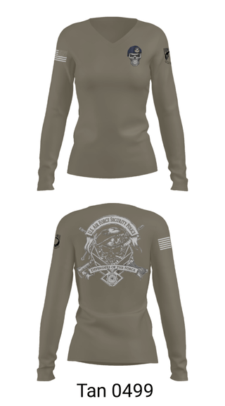 Women's Long Sleeve Vneck Shirt, , Air Force, Teamtime, Team time, sublimation, custom sports apparel, team uniforms, spirit wear, spiritwear, sports uniforms, custom shirts, team store, custom team store, fundraiser sports, apparel fundraiser