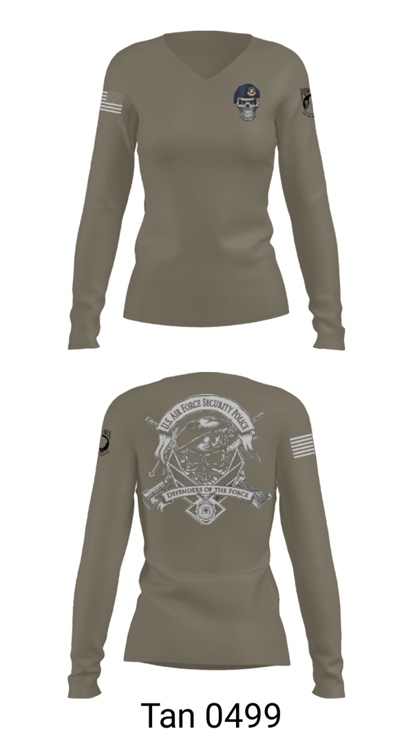 Women's Long Sleeve Vneck Shirt, , Air Force, Teamtime, Team time, sublimation, custom sports apparel, team uniforms, spirit wear, spiritwear, sports uniforms, custom shirts, team store, custom team store, fundraiser sports, apparel fundraiser