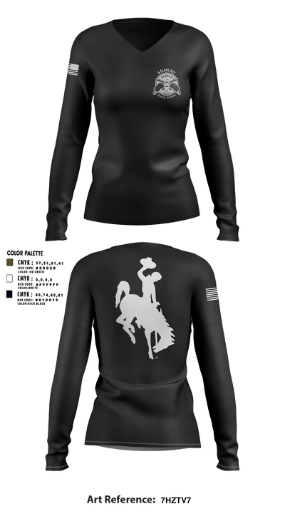 A class act barbershop 31881117 Women's Long Sleeve V-neck Shirt - 32