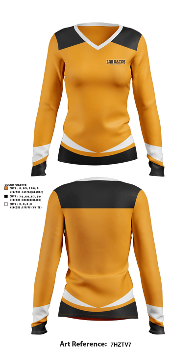 Los Gatos High School Field Hockey 91906499 Women's Long Sleeve V-neck Shirt - 2