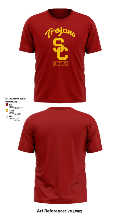 University Of Southern California Diving 38780209 Short Sleeve Performance Shirt - 11