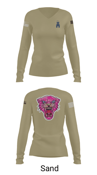 Women's Long Sleeve Vneck Shirt, , Army, Teamtime, Team time, sublimation, custom sports apparel, team uniforms, spirit wear, spiritwear, sports uniforms, custom shirts, team store, custom team store, fundraiser sports, apparel fundraiser