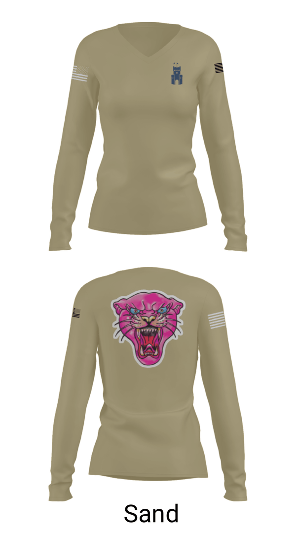 Women's Long Sleeve Vneck Shirt, , Army, Teamtime, Team time, sublimation, custom sports apparel, team uniforms, spirit wear, spiritwear, sports uniforms, custom shirts, team store, custom team store, fundraiser sports, apparel fundraiser