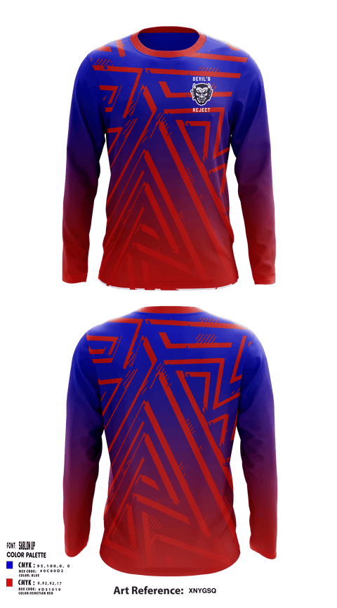 Long Sleeve Performance Shirt, Devils Rejects, Men's Lacrosse, Teamtime, Team time, sublimation, custom sports apparel, team uniforms, spirit wear, spiritwear, sports uniforms, custom shirts, team store, custom team store, fundraiser sports, apparel fundraiser