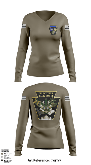 Women's Long Sleeve Vneck Shirt, Narcotics, Police, Teamtime, Team time, sublimation, custom sports apparel, team uniforms, spirit wear, spiritwear, sports uniforms, custom shirts, team store, custom team store, fundraiser sports, apparel fundraiser