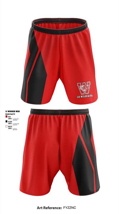 Los Banos Wildcats 9180507 Athletic Shorts With Pockets - 1