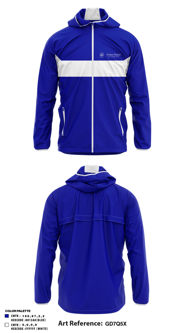 Windbreaker, St Basil Academy Of Classical Studies, Spirit Store, Teamtime, Team time, sublimation, custom sports apparel, team uniforms, spirit wear, spiritwear, sports uniforms, custom shirts, team store, custom team store, fundraiser sports, apparel fundraiser