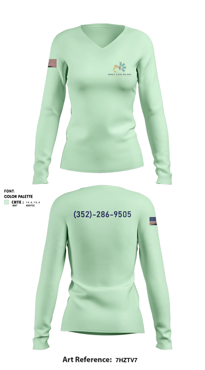 Russell's HVAC and more 82894644 Women's Long Sleeve V-neck Shirt - 1
