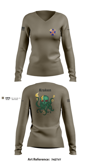 Women's Long Sleeve Vneck Shirt, , Army, Teamtime, Team time, sublimation, custom sports apparel, team uniforms, spirit wear, spiritwear, sports uniforms, custom shirts, team store, custom team store, fundraiser sports, apparel fundraiser