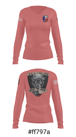 Women's Long Sleeve Vneck Shirt, 449th, Army, Teamtime, Team time, sublimation, custom sports apparel, team uniforms, spirit wear, spiritwear, sports uniforms, custom shirts, team store, custom team store, fundraiser sports, apparel fundraiser