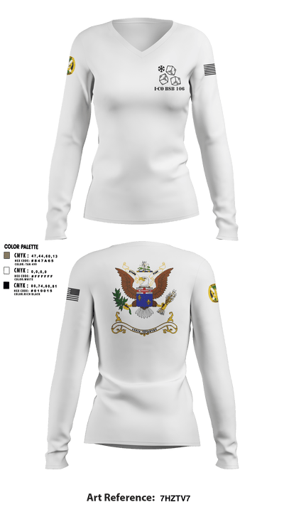 1-155th Dixie Thunder 83572891 Women's Long Sleeve V-neck Shirt - 11