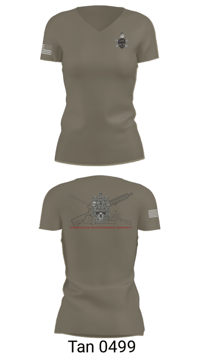 Ordnance Maintenance Branch 26240999 Women's Short Sleeve V-neck Shirt - 36