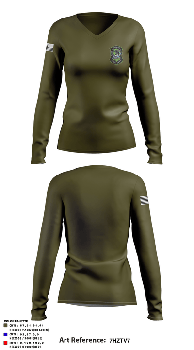 Station 3 6417470 Women's Long Sleeve V-neck Shirt - 1