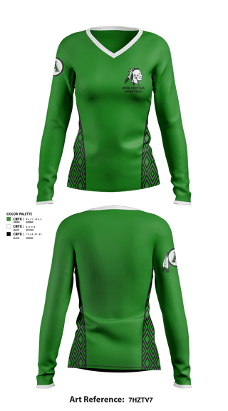 Women's Long Sleeve Vneck Shirt, Avon Central High School Basketball, Women's Basketball, Teamtime, Team time, sublimation, custom sports apparel, team uniforms, spirit wear, spiritwear, sports uniforms, custom shirts, team store, custom team store, fundraiser sports, apparel fundraiser
