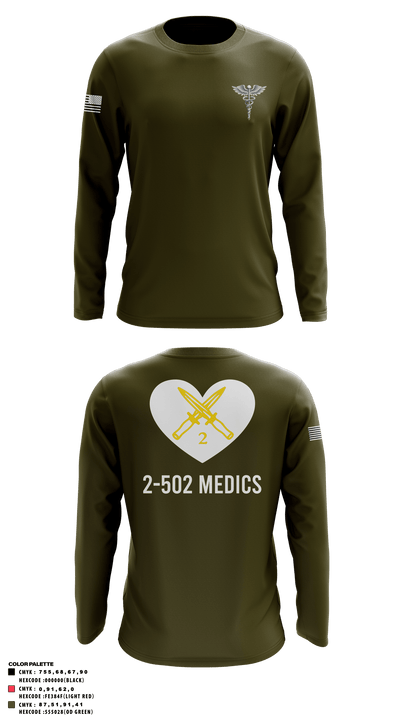 2-502IN Medical Platoon 90993317 Long Sleeve Performance Shirt - 3