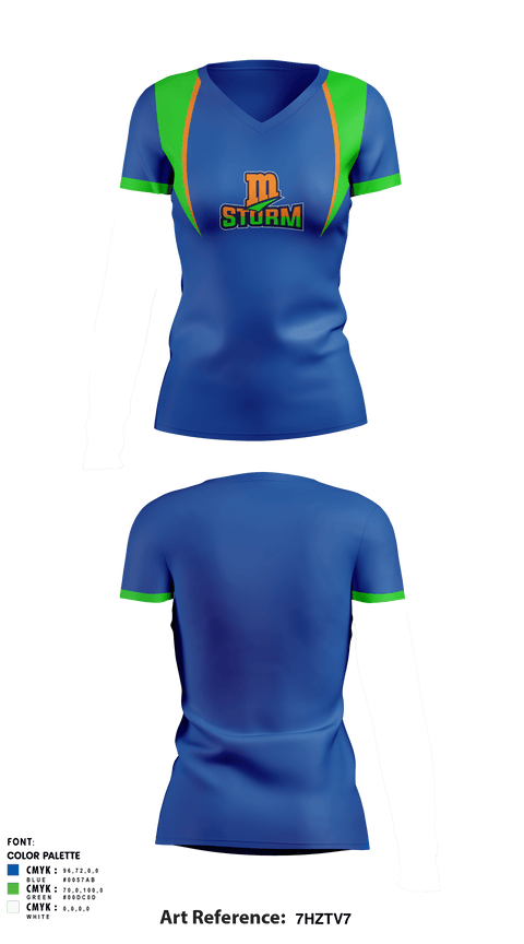 Women's Short Sleeve Vneck Shirt, Storm Track & Field, Track & Field, Teamtime, Team time, sublimation, custom sports apparel, team uniforms, spirit wear, spiritwear, sports uniforms, custom shirts, team store, custom team store, fundraiser sports, apparel fundraiser