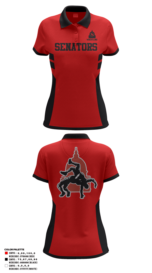 Women's Short Sleeve Performance Polo, Springfield High School Wrestling, Wrestling, Teamtime, Team time, sublimation, custom sports apparel, team uniforms, spirit wear, spiritwear, sports uniforms, custom shirts, team store, custom team store, fundraiser sports, apparel fundraiser