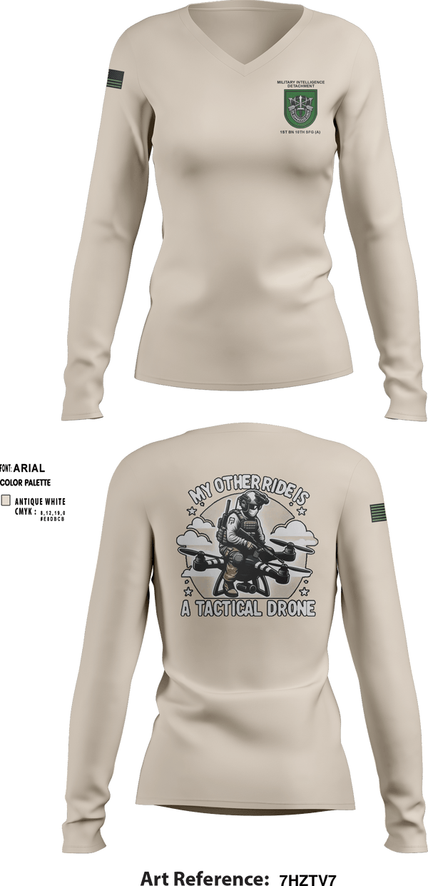 Women's Long Sleeve Vneck Shirt, MID 1-10 SFG (A), Army, Teamtime, Team time, sublimation, custom sports apparel, team uniforms, spirit wear, spiritwear, sports uniforms, custom shirts, team store, custom team store, fundraiser sports, apparel fundraiser