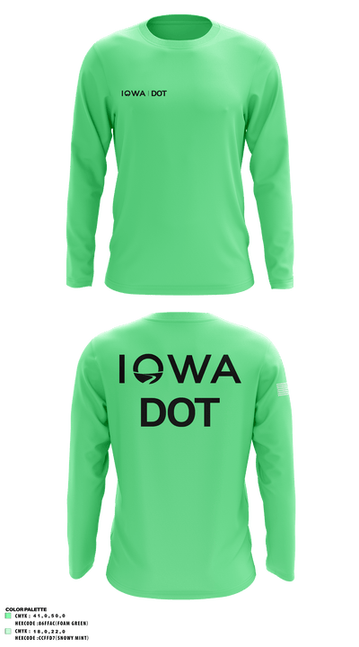 Iowa DOT 52653501 Long Sleeve Performance Shirt - 1