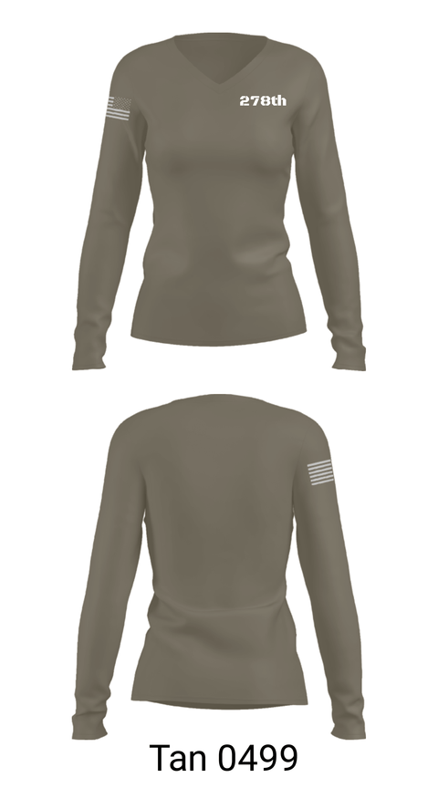 Women's Long Sleeve Vneck Shirt, , Army, Teamtime, Team time, sublimation, custom sports apparel, team uniforms, spirit wear, spiritwear, sports uniforms, custom shirts, team store, custom team store, fundraiser sports, apparel fundraiser