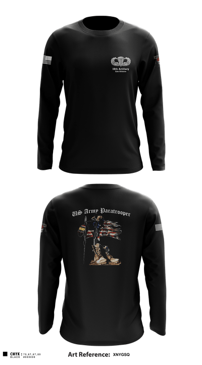 18th FA BDE Airborne 33985132 Long Sleeve Performance Shirt - 1