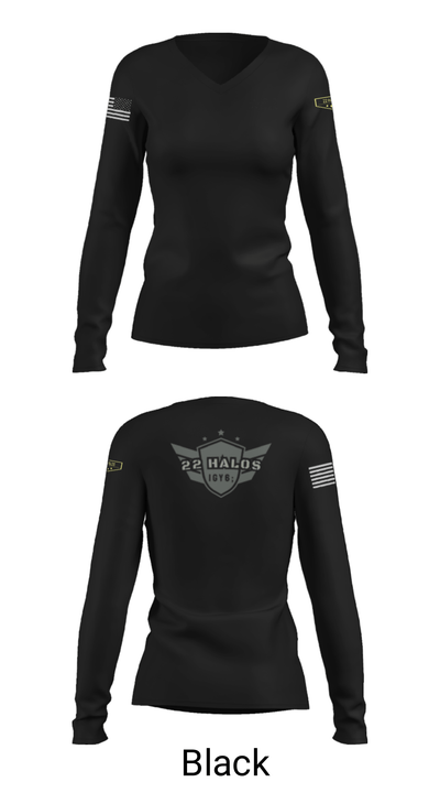 22 Halos 54349080 Women's Long Sleeve V-neck Shirt - 39