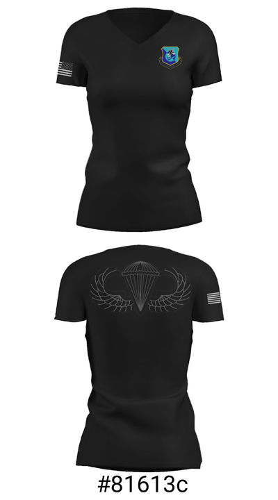 822 Base Defense Squadron 74929980 Women's Short Sleeve V-neck Shirt - 18