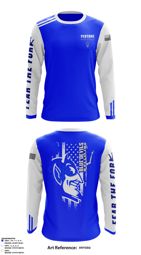 Long Sleeve Performance Shirt, Peotone Blue Devils, Wrestling, Teamtime, Team time, sublimation, custom sports apparel, team uniforms, spirit wear, spiritwear, sports uniforms, custom shirts, team store, custom team store, fundraiser sports, apparel fundraiser