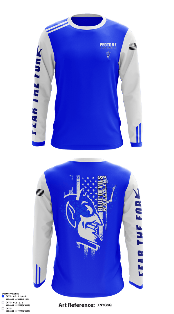 Long Sleeve Performance Shirt, Peotone Blue Devils, Wrestling, Teamtime, Team time, sublimation, custom sports apparel, team uniforms, spirit wear, spiritwear, sports uniforms, custom shirts, team store, custom team store, fundraiser sports, apparel fundraiser