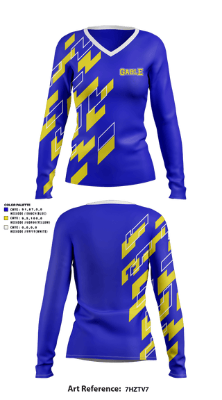 Women's Long Sleeve Vneck Shirt, Gable Middle School, Spirit Store, Teamtime, Team time, sublimation, custom sports apparel, team uniforms, spirit wear, spiritwear, sports uniforms, custom shirts, team store, custom team store, fundraiser sports, apparel fundraiser