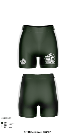 Women's Compression Shorts, Ponderosa High School Wrestling, Wrestling, Teamtime, Team time, sublimation, custom sports apparel, team uniforms, spirit wear, spiritwear, sports uniforms, custom shirts, team store, custom team store, fundraiser sports, apparel fundraiser
