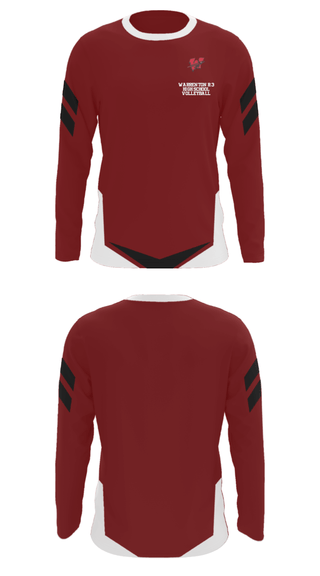 Long Sleeve Performance Shirt, Warrenton R-3 High School Volleyball, Men's Volleyball, Teamtime, Team time, sublimation, custom sports apparel, team uniforms, spirit wear, spiritwear, sports uniforms, custom shirts, team store, custom team store, fundraiser sports, apparel fundraiser