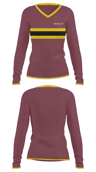 Loveless Academic Magnet High School Soccer 35411119 Women's Long Sleeve V-neck Shirt - 16