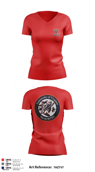 Women's Short Sleeve Vneck Shirt, University of Virginia NROTC, Navy, Teamtime, Team time, sublimation, custom sports apparel, team uniforms, spirit wear, spiritwear, sports uniforms, custom shirts, team store, custom team store, fundraiser sports, apparel fundraiser