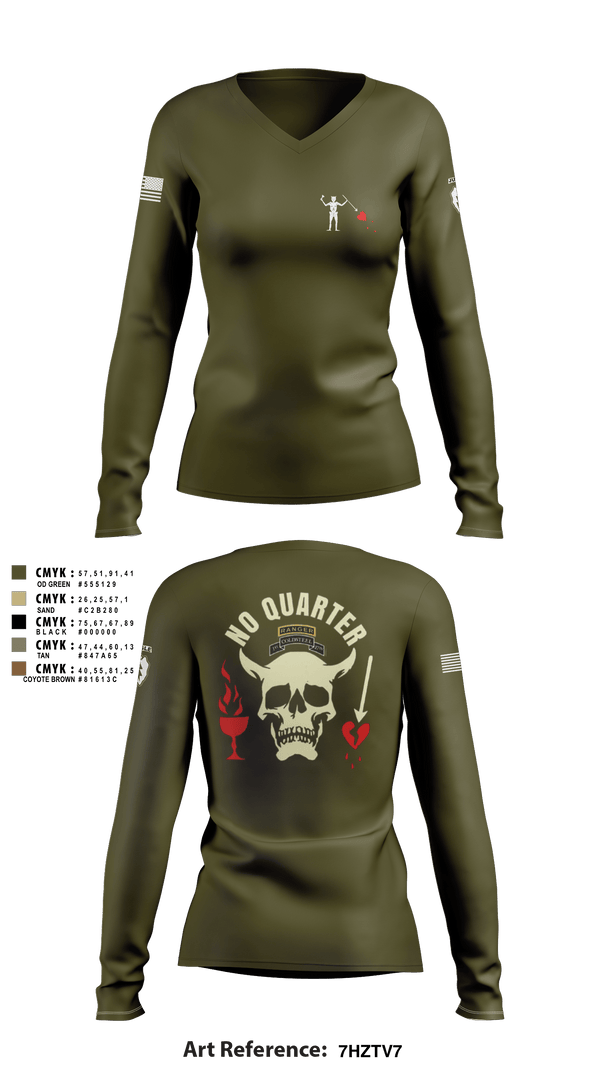 Women's Long Sleeve Vneck Shirt, , Army, Teamtime, Team time, sublimation, custom sports apparel, team uniforms, spirit wear, spiritwear, sports uniforms, custom shirts, team store, custom team store, fundraiser sports, apparel fundraiser