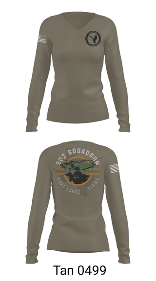 Women's Long Sleeve Vneck Shirt, , Army, Teamtime, Team time, sublimation, custom sports apparel, team uniforms, spirit wear, spiritwear, sports uniforms, custom shirts, team store, custom team store, fundraiser sports, apparel fundraiser
