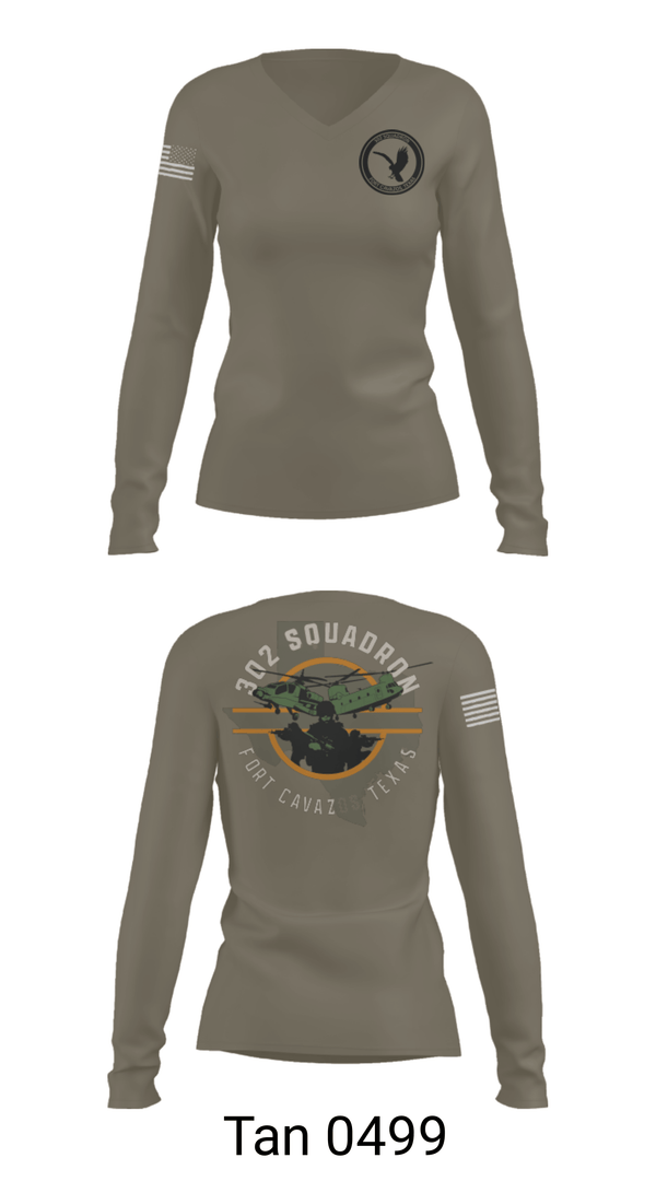 Women's Long Sleeve Vneck Shirt, , Army, Teamtime, Team time, sublimation, custom sports apparel, team uniforms, spirit wear, spiritwear, sports uniforms, custom shirts, team store, custom team store, fundraiser sports, apparel fundraiser