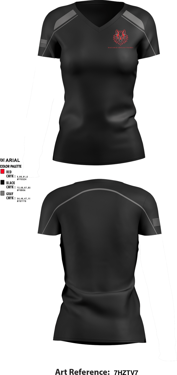 Women's Short Sleeve Vneck Shirt, Ragnarok Ordnance Works, , Teamtime, Team time, sublimation, custom sports apparel, team uniforms, spirit wear, spiritwear, sports uniforms, custom shirts, team store, custom team store, fundraiser sports, apparel fundraiser