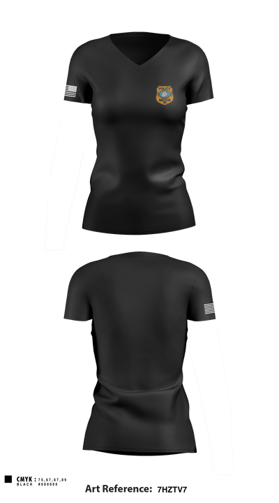 Milton Police Department 34508245 Women's Short Sleeve V-neck Shirt - 3