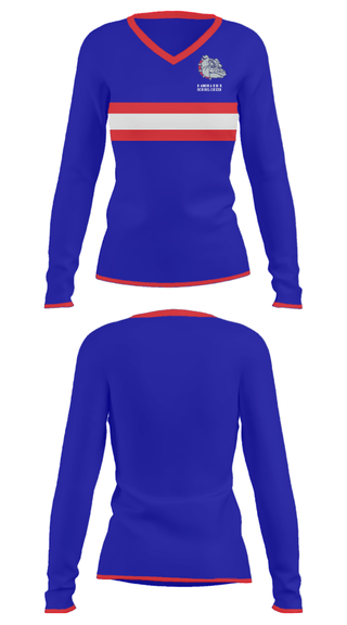 Women's Long Sleeve Vneck Shirt, Ramona High School Cheer, Cheer, Teamtime, Team time, sublimation, custom sports apparel, team uniforms, spirit wear, spiritwear, sports uniforms, custom shirts, team store, custom team store, fundraiser sports, apparel fundraiser