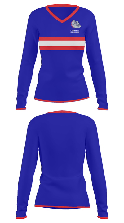Ramona High School Cheer 63136049 Women's Long Sleeve V-neck Shirt - 18