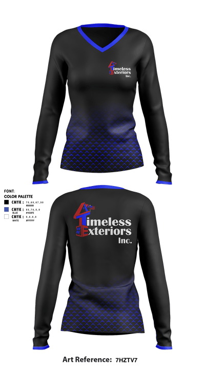 Timeless exteriorsTimeless exteriors 56371230 Women's Long Sleeve V-neck Shirt - 1