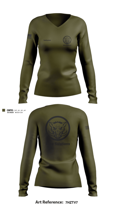 Exile Solutions 31522554 Women's Long Sleeve V-neck Shirt - 3